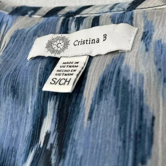 Cristina B Women’s Sleeveless Tunic V-Neck Flowy Double Layer Tank - Picture 3 of 13